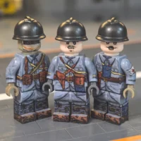 French Army Poilus (battle Of Verdun, Wwi) Custom Printed Brick Block Figure