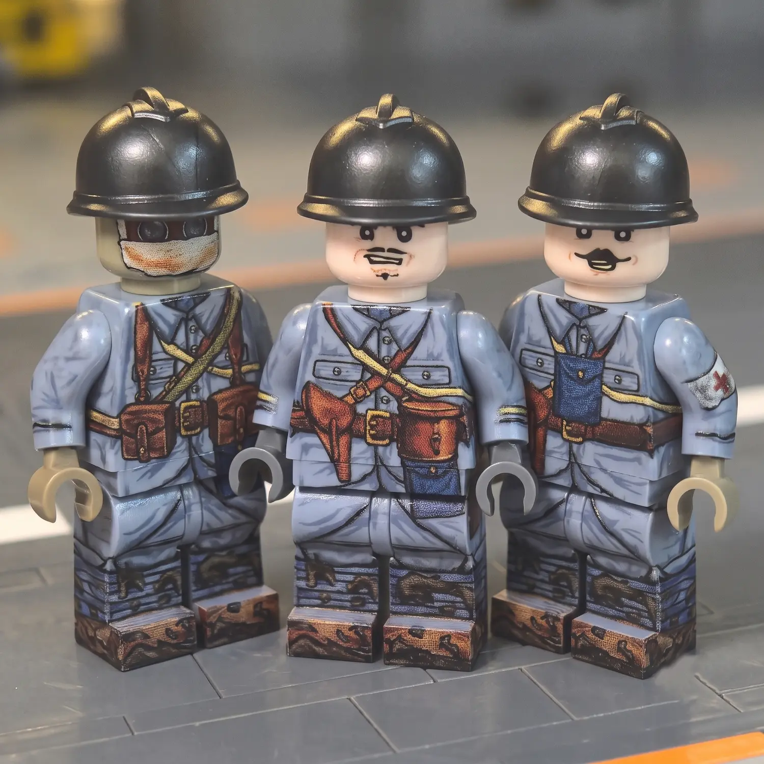 French Army Poilus (battle Of Verdun, Wwi) Custom Printed Brick Block Figure