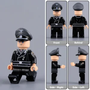 German Commander Josef Dietrich in Black Uniform WW2 - Custom Printed Brick Block Figure German Commander Josef Dietrich In Black Uniform Ww2 Custom Printed Brick Block Figure
