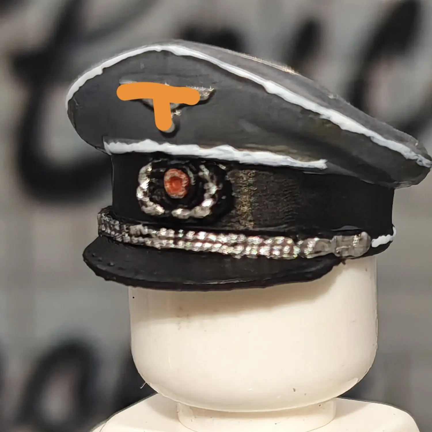 German Heer (army) Infantry Officer's Visor Cap (schirmmütze) Wwii Custom 3d Printed Miniature Accessory Parts Pieces For Brick Block Figures