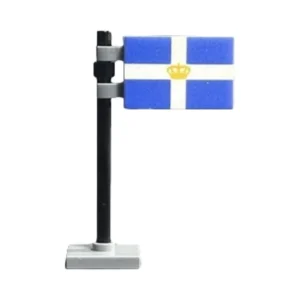 Historical Flag of the Kingdom of Greece (State Flag with Royal Crown) Assembly - Custom 3D Printed Miniature Accessory Parts Pieces for Brick Block Figures Historical Flag Of The Kingdom Of Greece (state Flag With Royal Crown) Assembly Custom 3d Printed Miniature Accessory Parts Pieces For Brick Block Figures