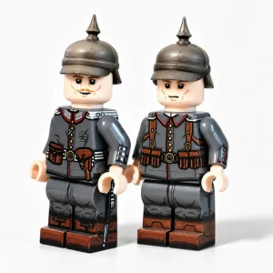 Imperial German Officer & Infantryman (1914) WWI - Custom Printed Brick Block Figure Imperial German Officer & Infantryman (1914) Wwi Custom Printed Brick Block Figure