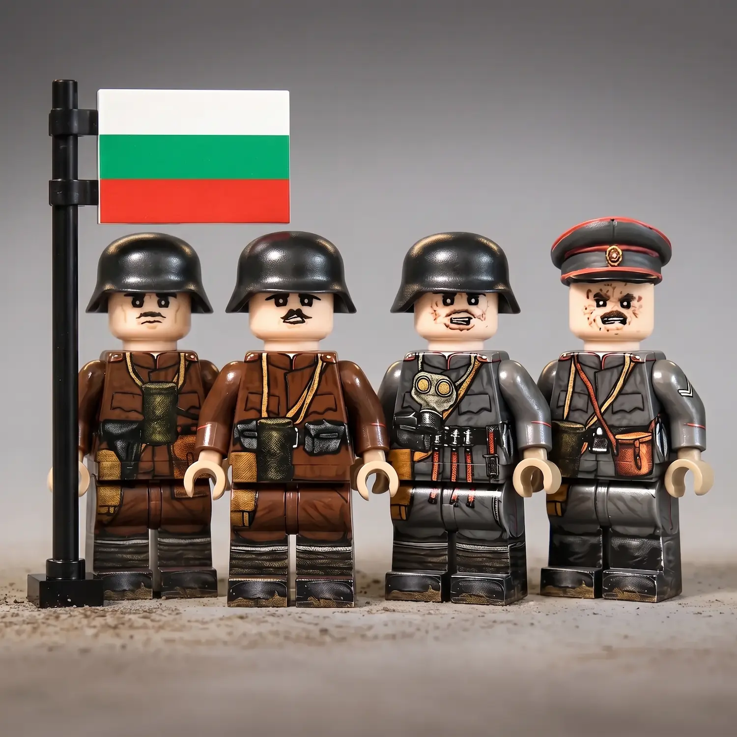 Kingdom of Bulgaria Squad WWI - Custom Printed Brick Block Figure with National Flag of Bulgaria Kingdom Of Bulgaria Squad Wwi Custom Printed Brick Block Figure With National Flag Of Bulgaria