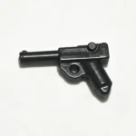 Luger P08 Pistol (Black) - Custom 3D Printed Miniature Accessory Parts Pieces for Brick Block Figure