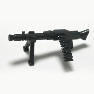 MG34 Machine Gun with Bipod and Ammo Belt (Black) - Custom 3D Printed Miniature Accessory Parts Pieces for Brick Block Figure Mg34 Machine Gun With Bipod And Ammo Belt (black) Custom 3d Printed Miniature Accessory Parts Pieces For Brick Block Figure