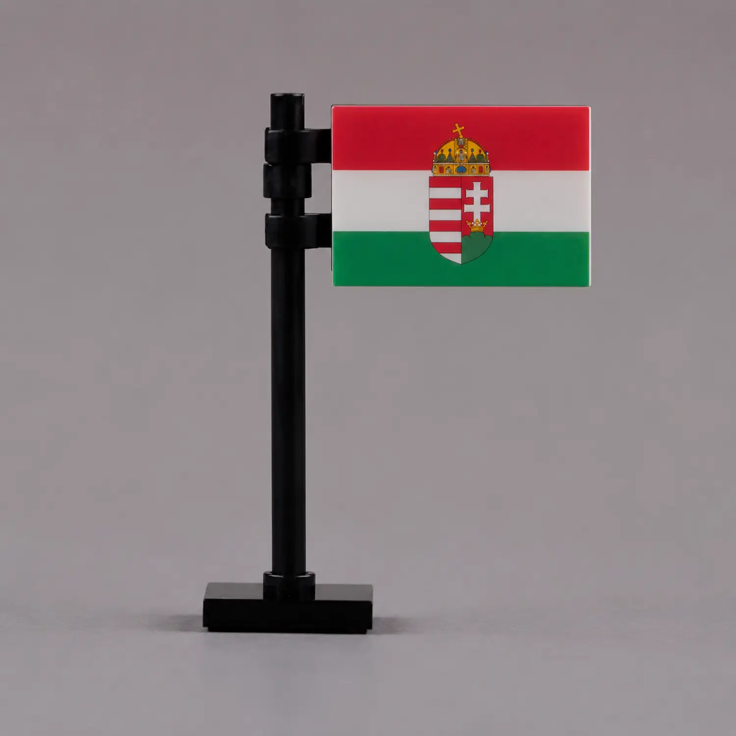 State Flag of Hungary (with Coat of Arms) Assembly - Custom 3D Printed Miniature Accessory Parts Pieces for Brick Block Figures State Flag Of Hungary (with Coat Of Arms) Assembly Custom 3d Printed Miniature Accessory Parts Pieces For Brick Block Figures