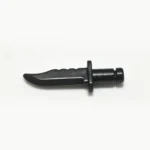 Tactical Combat Knife / Survival Knife (Black) - Custom 3D Printed Miniature Accessory Parts Pieces for Brick Block Figures
