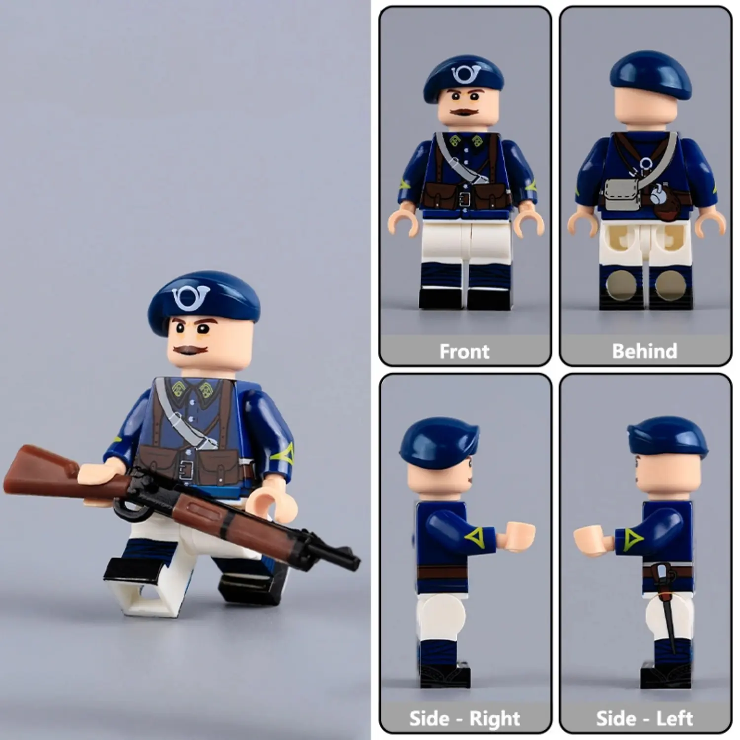 All Sides Of French Alpine Troops Mountain Infantry (chasseur Alpin) Ww2 Custom Printed Brick Block Figure