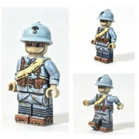 All Sides Of French Army Trench Hunter (grenade Sack Variant) Wwi Custom Printed Brick Block Figure