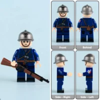 All Sides Of French Resistance (forces Of The Interior) Rifleman Ww2 Custom Printed Brick Block Figure