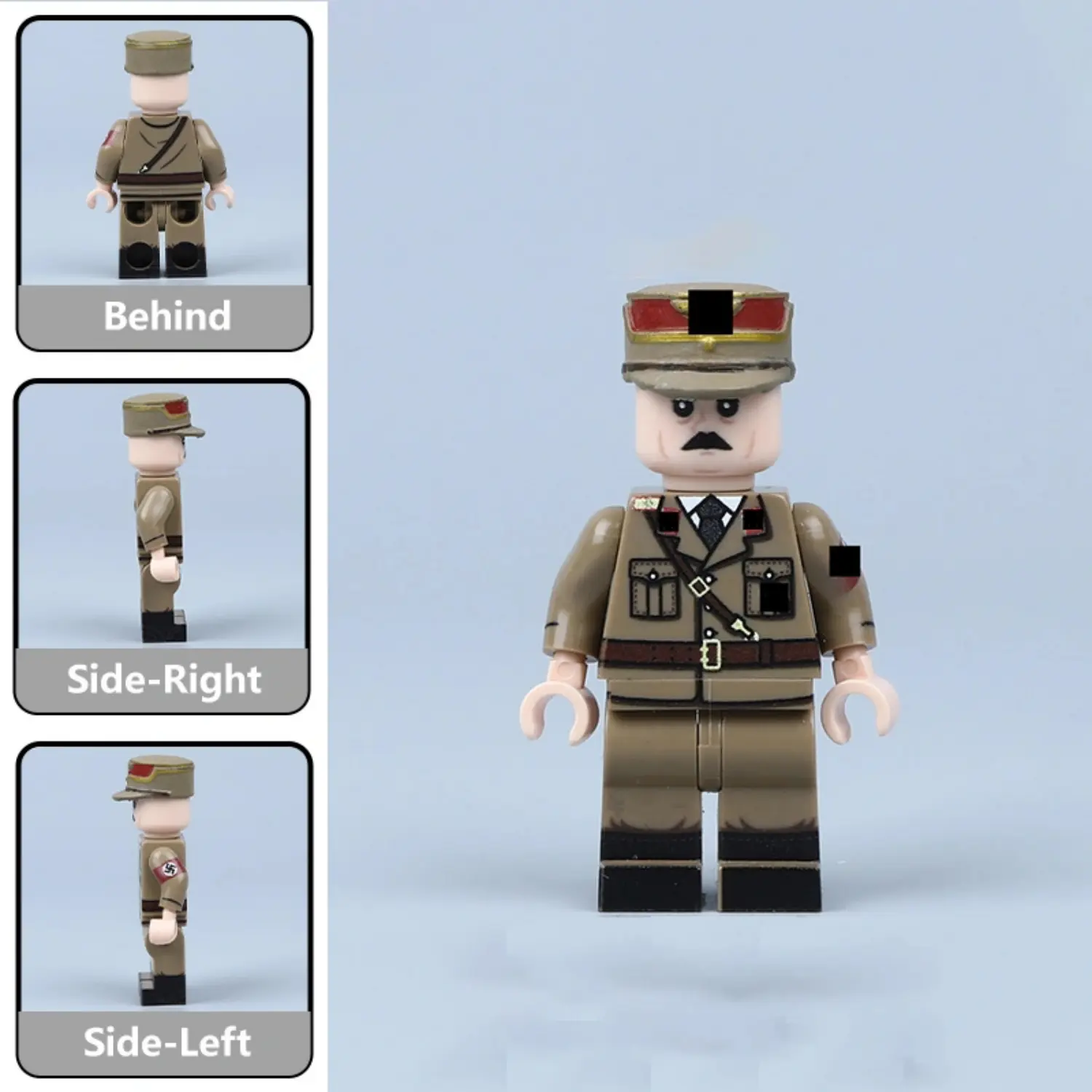 all sides of German SA Leader (Ernst Röhm - Service Tunic Variant) (WWII) - Custom Printed Brick Block Figure All Sides Of German Sa Leader (ernst Röhm Service Tunic Variant) (wwii) Custom Printed Brick Block Figure