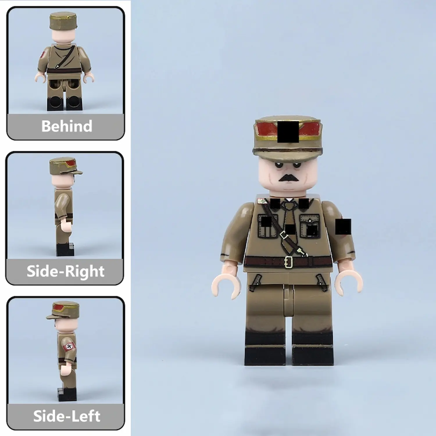 all sides of German SA Leader Ernst Röhm (Service Uniform) (WWII) - Custom Printed Brick Block Figure All Sides Of German Sa Leader Ernst Röhm (service Uniform) (wwii) Custom Printed Brick Block Figure