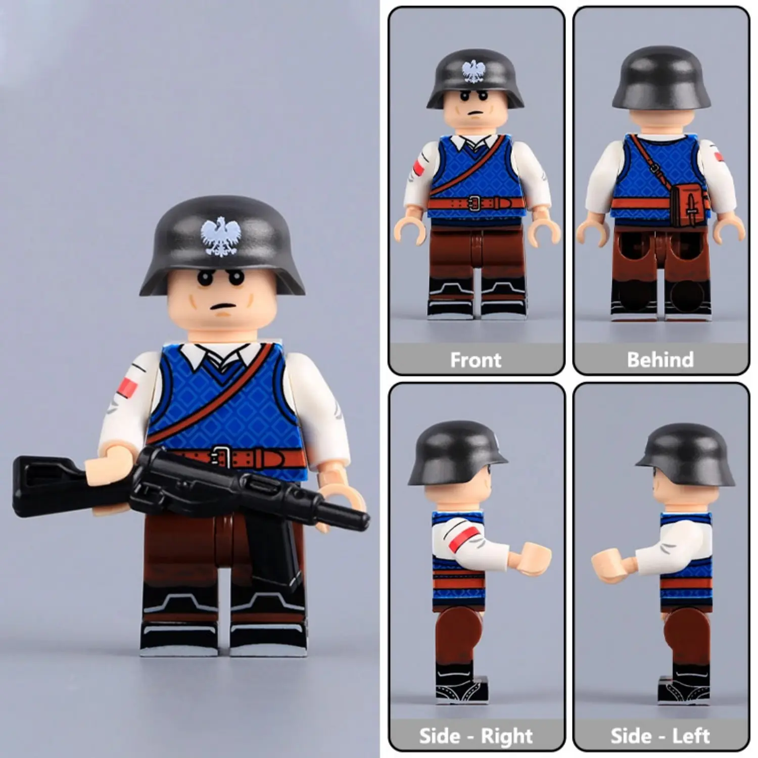 All Sides Of Polish Home Army Courier (warsaw Uprising) Wwii Custom Printed Brick Block Figure