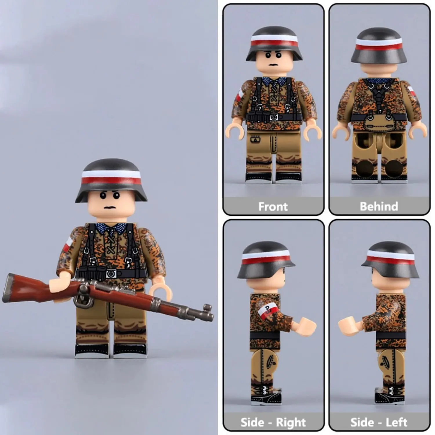all views of Polish Home Army Soldier (Captured Oak Leaf Autumn Smock) WWII - Custom Printed Brick Block Figure All Views Of Polish Home Army Soldier (captured Oak Leaf Autumn Smock) Wwii Custom Printed Brick Block Figure