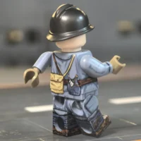The Back Of French Army Medic (battle Of Verdun, Wwi) Custom Printed Brick Block Figure