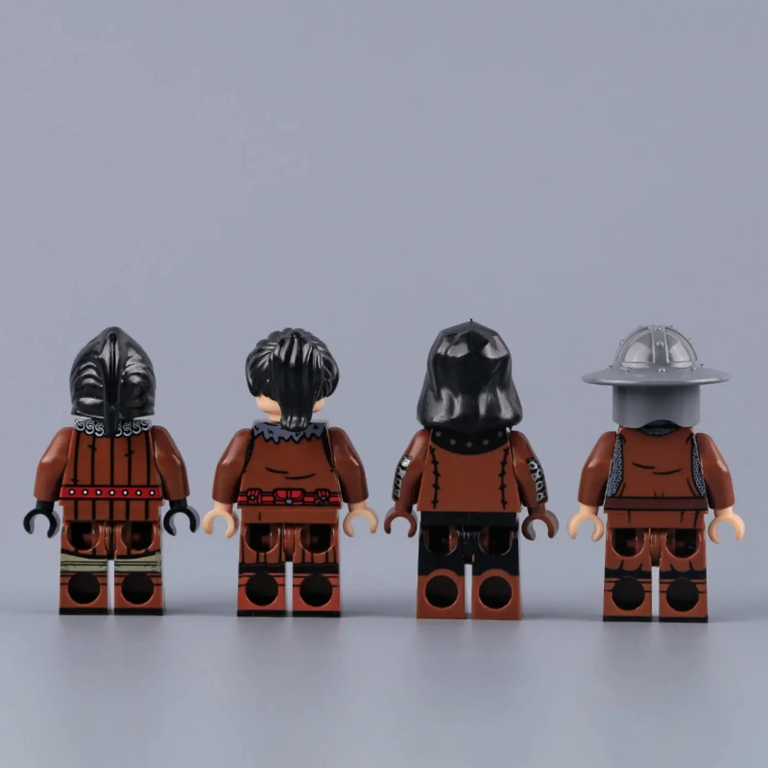 The Back Of Medieval Wolf Axeman Minifigs & Wolf Clan Knights Custom Printed Brick Block Figure