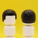 Black Short Curly Hairpiece - Custom 3D Printed Miniature Accessory Parts Pieces for Brick Block Figures