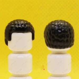 Black Short Curly Hairpiece - Custom 3D Printed Miniature Accessory Parts Pieces for Brick Block Figures Black Short Curly Hairpiece Custom 3d Printed Miniature Accessory Parts Pieces For Brick Block Figures