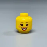 Classic Yellow Female Smiling Head - Custom 3D Printed Miniature Accessory Parts Pieces for Brick Block Figures