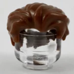 Dark Brown Wavy Swept-Back Hairpiece - Custom 3D Printed Miniature Accessory Parts Pieces for Brick Block Figures