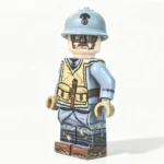 French Trench Hunter Grenadier with Canvas Assault Vest & Combat Goggles WWI - Custom Printed Brick Block Figure
