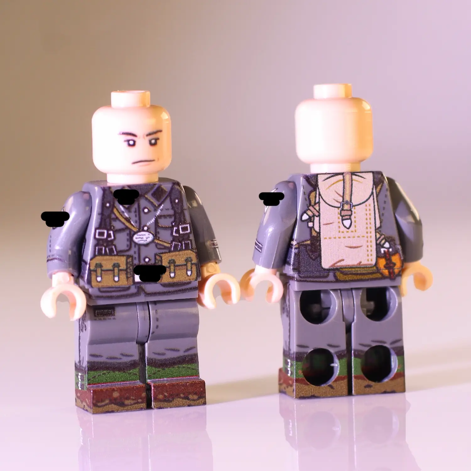 German Waffen Ss Officer Field Commander Wwii Custom Printed Brick Block Figure