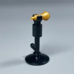 Gold Microphone with Adjustable Black Stand Assembly - Custom 3D Printed Miniature Accessory Parts Pieces for Brick Block Figures