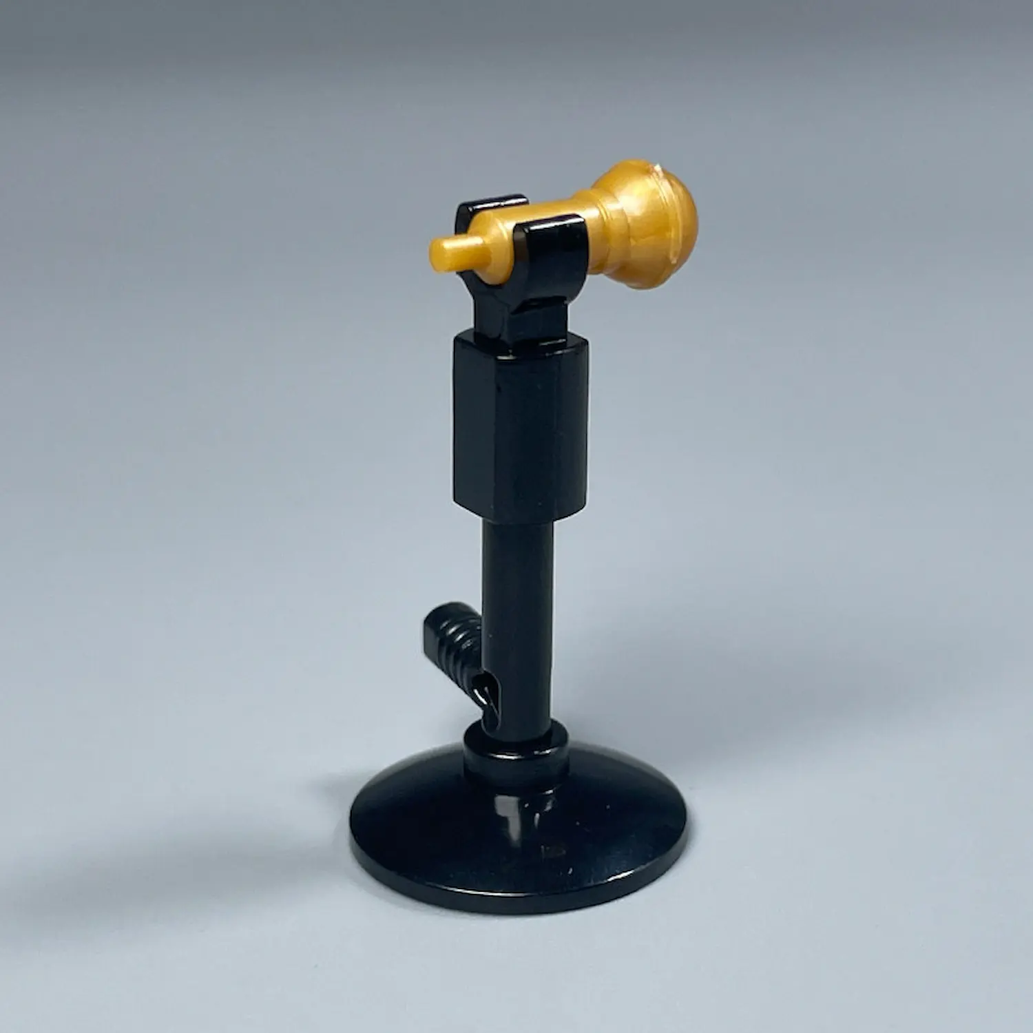 Gold Microphone With Adjustable Black Stand Assembly Custom 3d Printed Miniature Accessory Parts Pieces For Brick Block Figures