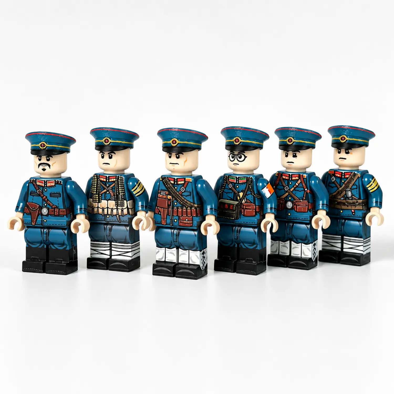 Late Qing Dynasty New Army Squad Custom Printed Brick Block Figure