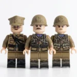 Polish Army 1939 Infantry Squad Captain, Rifleman & Machine WWII - Custom Printed Brick Block Figure