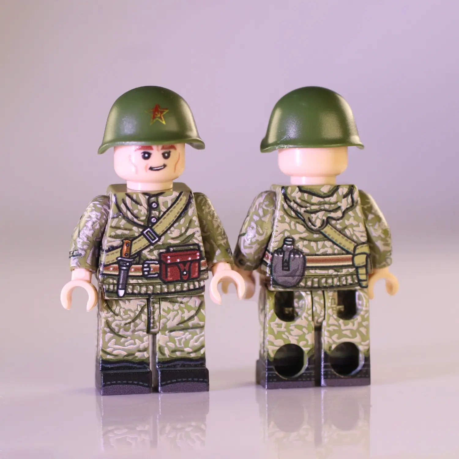 Soviet Red Army Soldier In Leafberyozka Camouflage Wwii Custom Printed Brick Block Figure