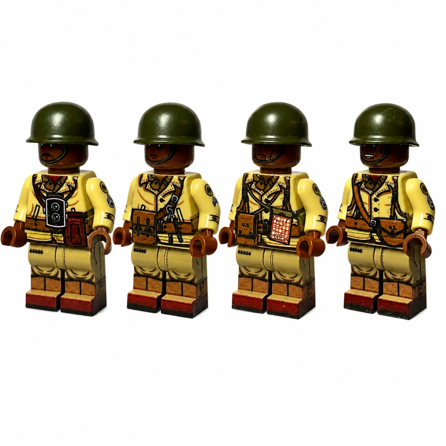 US Army 92nd Infantry Division Buffalo Soldiers Squad (Western Front) WWII - Custom Printed Brick Block Figure Us Army 92nd Infantry Division Buffalo Soldiers Squad (western Front) Wwii Custom Printed Brick Block Figure