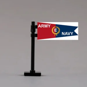 WWII Army-Navy E Award Flag Assembly - Custom 3D Printed Miniature Accessory Parts Pieces for Brick Block Figures Wwii Army Navy E Award Flag Assembly Custom 3d Printed Miniature Accessory Parts Pieces For Brick Block Figures