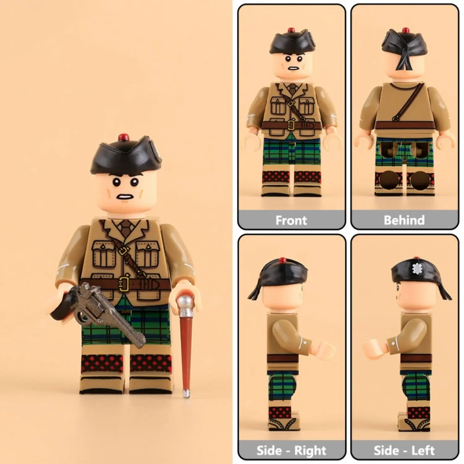 All Side Sof British Army Black Watch Officer (second Lieutenant) Wwi Custom Printed Brick Block Figure