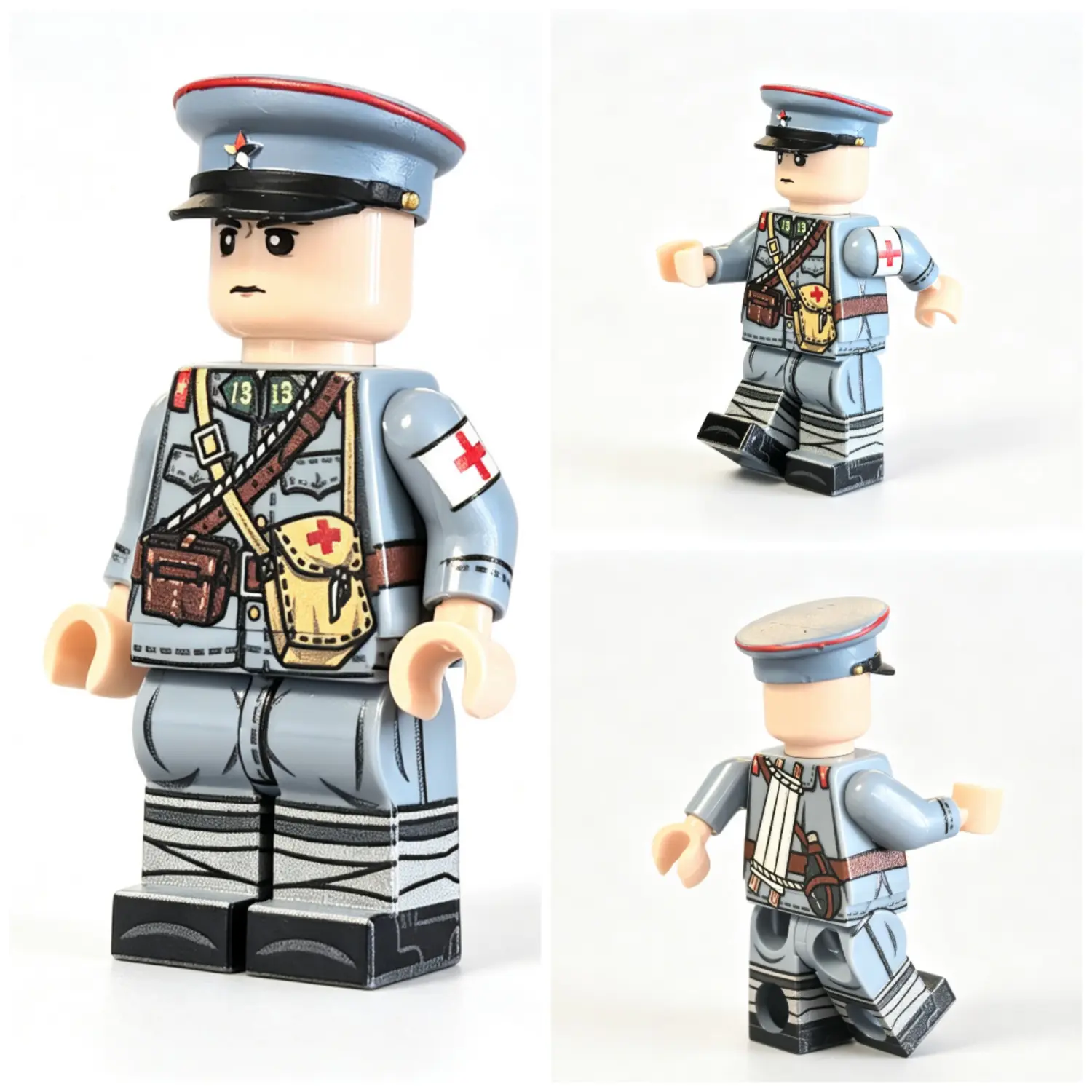 All Sides Of Allied Powers Beiyang Army Combat Medic Wwi (republic Of China – Beiyang Government Vanguard) (without Cap) Custom Printed Brick Block Figure