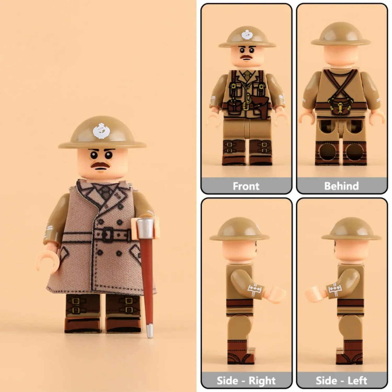all sides of British Army Dorset Cavalry Officer (Lieutenant) WWI - Custom Printed Brick Block Figure All Sides Of British Army Dorset Cavalry Officer (lieutenant) Wwi Custom Printed Brick Block Figure