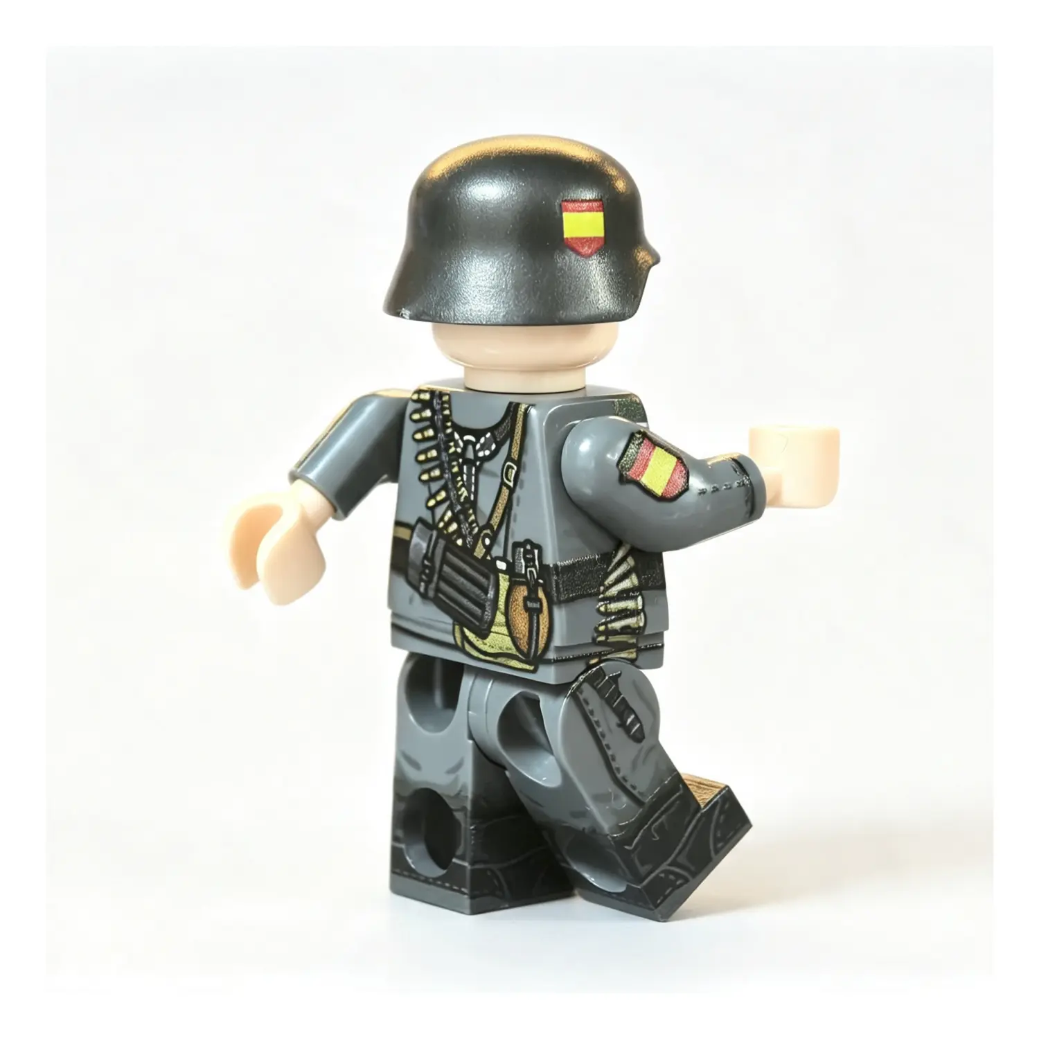 The Back Of Spanish Blue Division Machine Gunner (ametrallador De La División Azul) Wwii Custom Printed Brick Block Figure