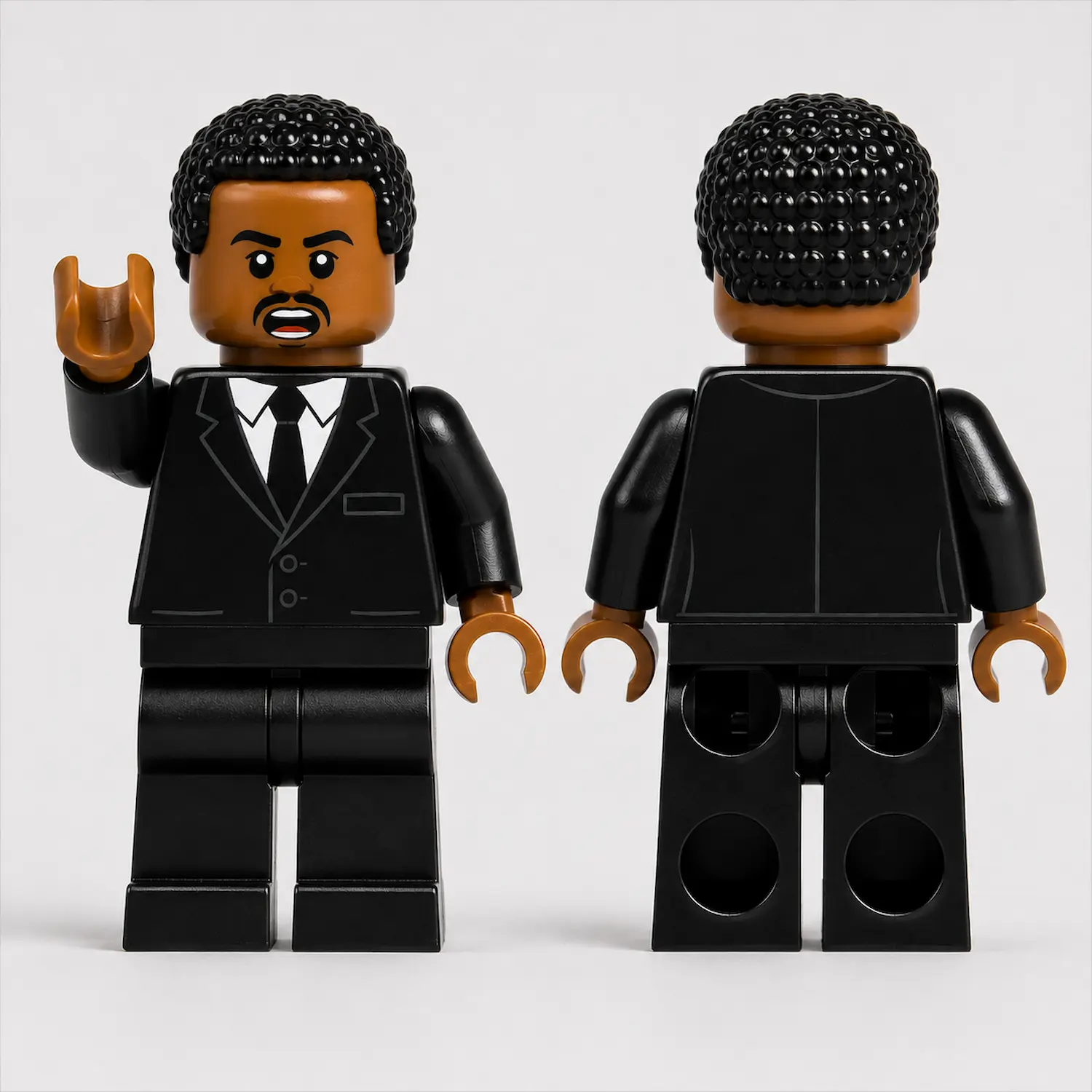 the front and back of Martin Luther King Jr. American Civil Rights Leader (Classic Black Suit Speech Edition) - Custom Printed Brick Block Figure The Front And Back Of Martin Luther King Jr. American Civil Rights Leader (classic Black Suit Speech Edition) Custom Printed Brick Block Figure