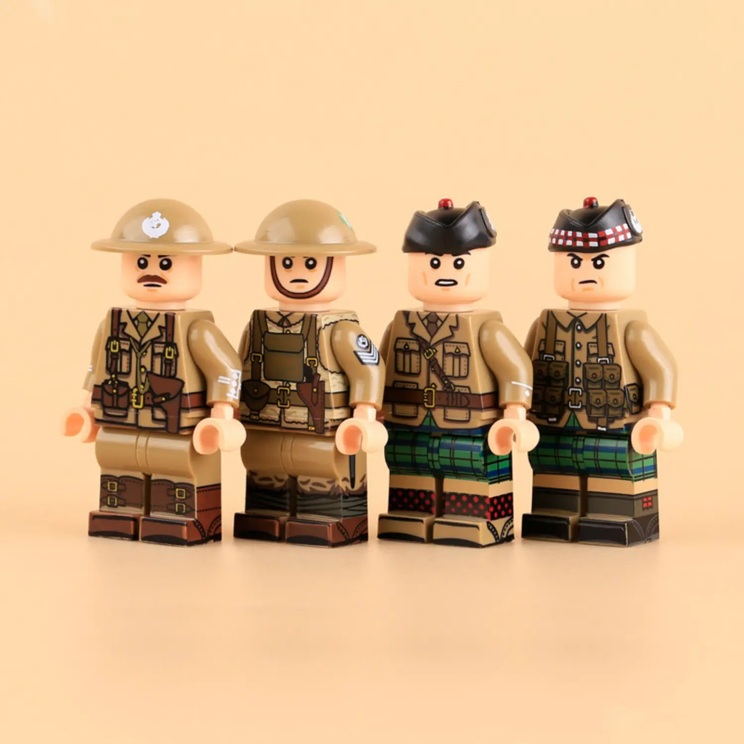 The Left Side Of British Army Squad Wwi Custom Printed Brick Block Figure