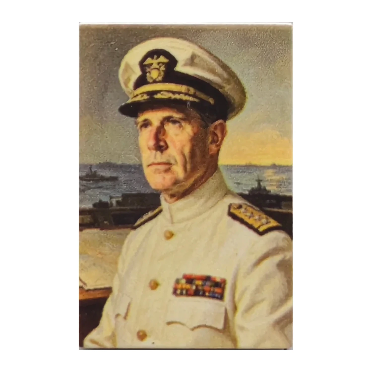 Admiral Frank Jack Fletcher Portrait Tile (2x3 Printed Brick) - Custom 3D Printed Miniature Accessory Parts Pieces for Brick Block Figures Admiral Frank Jack Fletcher Portrait Tile (2x3 Printed Brick) Custom 3d Printed Miniature Accessory Parts Pieces For Brick Block Figures