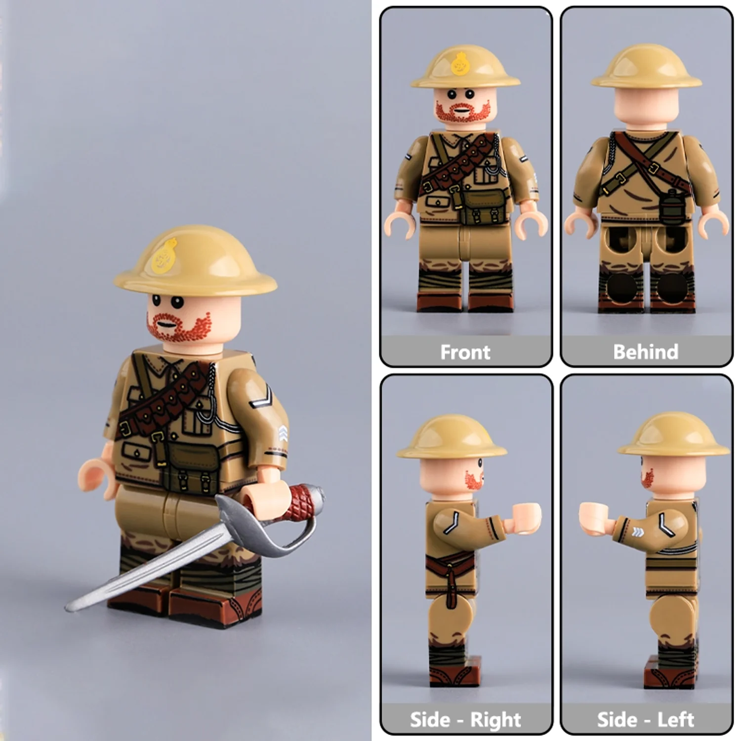 British 1st Life Guards Cavalry (Front Side and Rear Views) WWI – Custom Printed Brick Block Figure British 1st Life Guards Cavalry (front Side And Rear Views) Wwi – Custom Printed Brick Block Figure