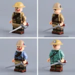 British Cavalry Collection (Four Cavalrymen with Swords) WWI – Custom Printed Brick Block Figure