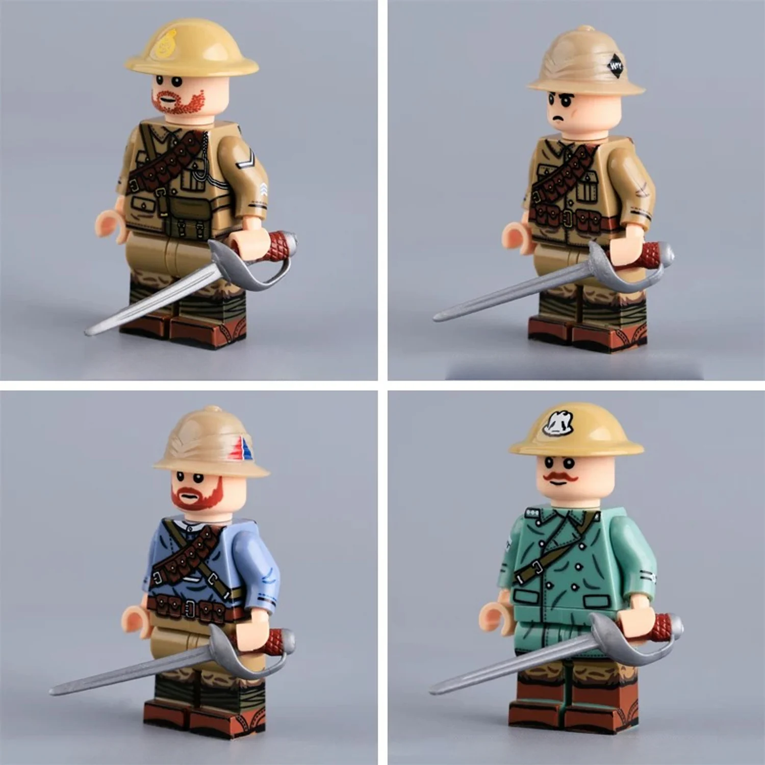British Cavalry Collection (Four Cavalry Portraits) WWI – Custom Printed Brick Block Figure British Cavalry Collection (four Cavalry Portraits) Wwi – Custom Printed Brick Block Figure