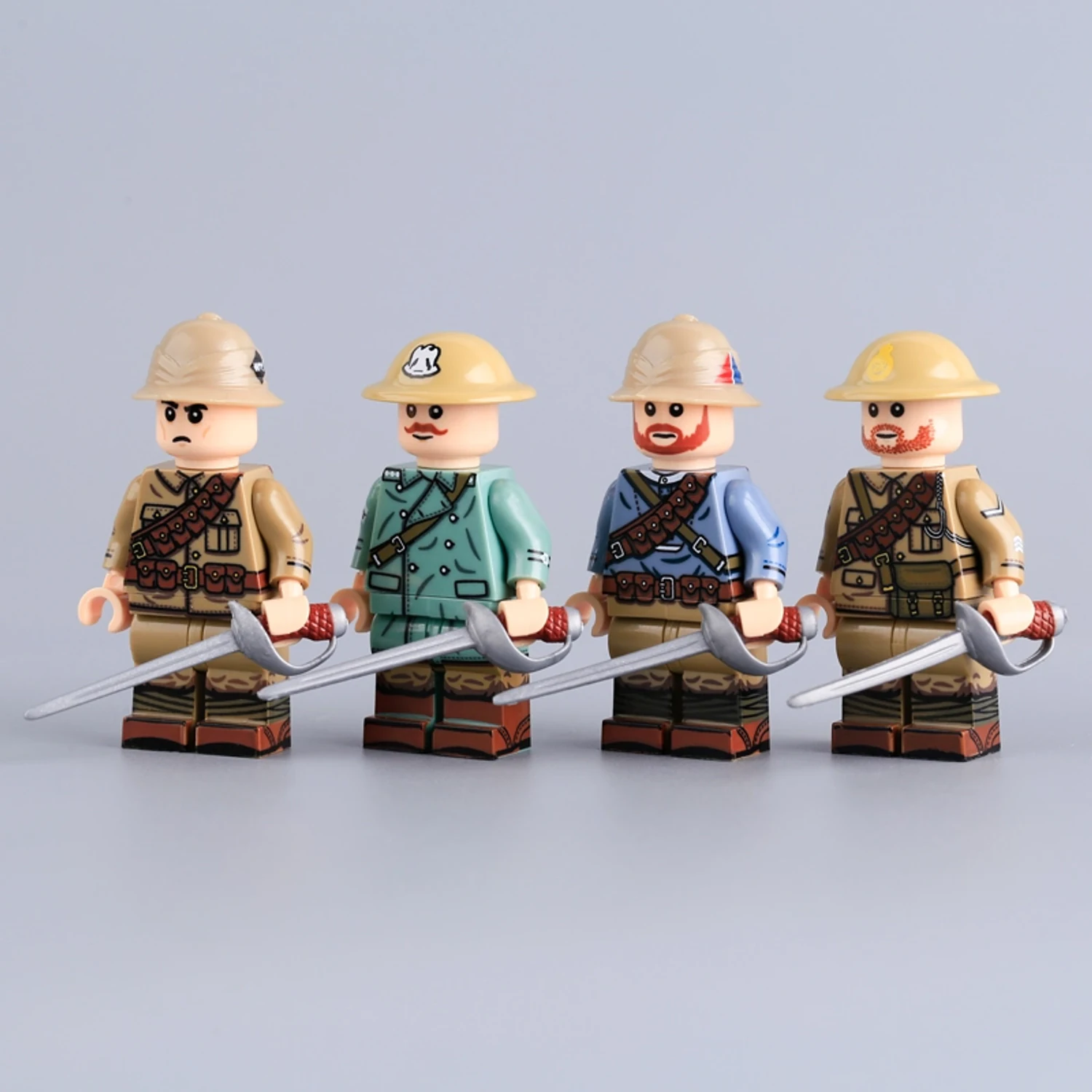 British Cavalry Collection (Four Cavalrymen with Swords) WWI – Custom Printed Brick Block Figure British Cavalry Collection (four Cavalrymen With Swords) Wwi – Custom Printed Brick Block Figure