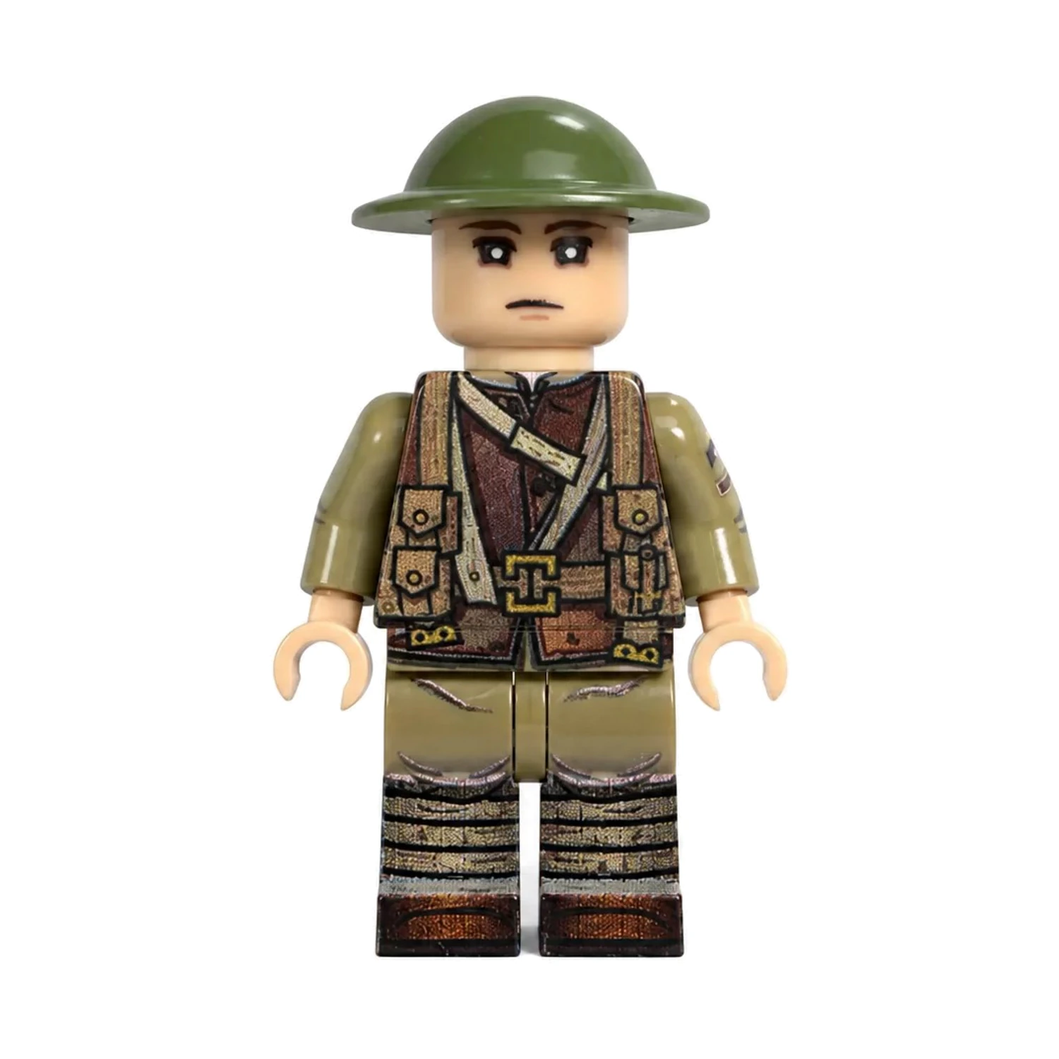 British Infantry Soldier Wwi 1917 Front View – Custom Printed Brick Block Figure