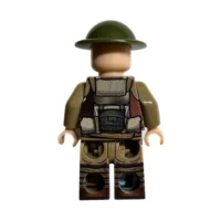 British Infantry Soldier Wwi 1917 Rear View – Custom Printed Brick Block Figure