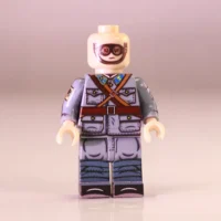 Chinese Anti Aircraft Gunner (goggles And Cross Straps) Republican Era Front View – Custom Printed Brick Block Figure