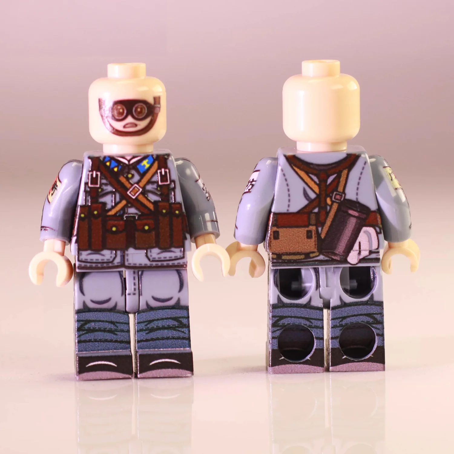 Chinese Anti-Aircraft Gunner (Goggles and Pouches) Republican Era Front and Rear Views – Custom Printed Brick Block Figure Chinese Anti Aircraft Gunner (goggles And Pouches) Republican Era Front And Rear Views – Custom Printed Brick Block Figure
