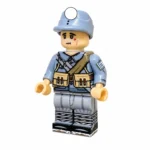 Chinese Eighth Route Army Mortarman of Justice Behind Enemy Lines Mortarman (Blue-Grey Uniform) WWII - Custom Printed Brick Block Figure