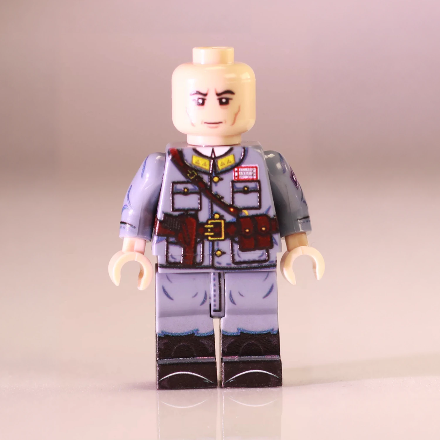 Chinese General Tong Linge Second Sino Japanese War Front View – Custom Printed Brick Block Figure